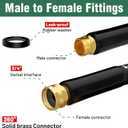 Beitopamz Garden Hose 75 ft x 5/8 in Heavy Duty Water Hose, Flexible and Durable, Lightweight Rubber Hybrid Hose, Leak-Free Connections, Male to Female 3/4'' Brass Fittings for Patio, Lawn, Black
