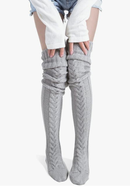 Pcavin Women's Thigh High Socks Over the Knee Cable Knit Boot Socks, Long Warm Fashion Leg Warmers Winter