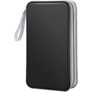 CD Case Wallet, 80 Capacity DVD VCD Media Blu-ray Case Wallet Holder Storage Organizer (Black)