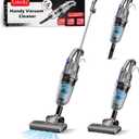 Corded Stick Vacuum Cleaner, 600W Adjustable Speed (5.5-15KPa Suction), 3-in-1 Lightweight Handheld Vac, Washable HEPA Filter, 0.8L Dust Cup, 180° Swivel for Hardwood Floor, Carpet & Pet Hair