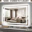 ROLOVE 31" x 22" Large Lighted Vanity Mirror with Lights, Dimmable 3 Modes, LED Makeup Mirror for Bathroom Dressing Room, Tabletop or Wall-Mounted, 10X Magnification, White