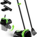 Large Swivel Bin & Rake Pooper Scooper with 40 Waste Bags, 36" Long Handle & 4 Bag Hooks Adjustable Dog Pooper Scooper for Large Dogs and Pets, Portable Non-Breakable Dog Poop Scooper