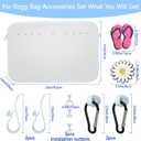 Silicone Phone Holder for Bogg Bag Accessories Inserts,Daisy Slipper Charms for Bogg Beach Bag Accessories,Bogg Organizer Wallet Pouch with Zipper,4pcs Hooks Clips Set for Simply Modern Bag (Gray)