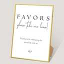 Favors Please Take One Home, Wedding Gifts Sign, Wedding Signs for Ceremony and Reception, Engagement Party Desk Decor, Bridal Shower Decor, Gold Frame Wooden Sign with Stand, Wedding Party Favors,9