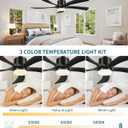 52" Ceiling Fans With Light and Remote 5 Wood Blades Modern Fan Matte Black