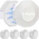 5 Pairs Shower Curtain Magnet Weights Bottom (White)