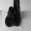 wetkiss Platform Boots for Women, Heeled Combat Boots Chunky Heel Booties Round Toe Lace Up High Heel Ankle Boots (9.5, Patent Black)
