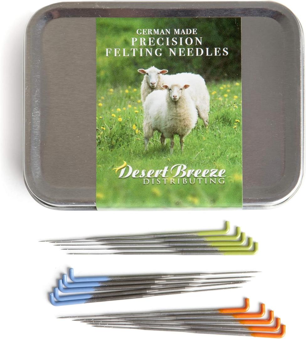 Precision Felting Needles  High Carbon Steel Fiber Arts Tools for Needle Felting Kits and Wool Sculptures | Felt and Fiber Arts Supplies for Beginners & Pros, Made in Germany, Packaged in USA