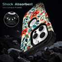 TEECOVER for iPhone 16 Pro Case, Heavy-Duty Shockproof Full Protection Hard Plastic Bumper + Soft Silicone Rubber Protective Case for iPhone 16 Pro - 6.3-Inch, Red Flowers