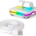 Ecarke 2-Key Gaming Keyboard, USB Mini 2-Key Keyboard, Mechanical Gaming PC Keyboards, Programming Macro with Software, RGB LED