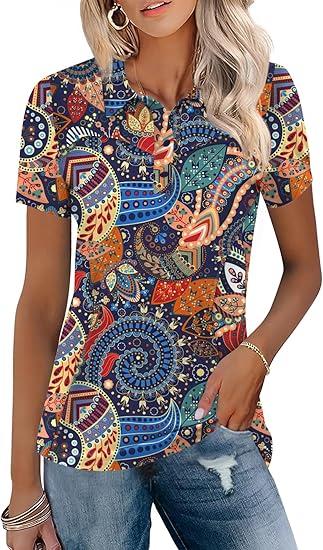 Womens Golf Polo Shirts Collared Short Sleeve T Shirt Lightweight Moisture Wicking Polo Casual 3 Buttons Outfits Size S