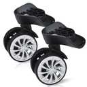 Luggage Suitcase Replacement Wheels, 360 Degree Swivel Caster Wheels Black Plastic Travel Luggage Trolley Spare Rotating Wheels for Outdoor Repair Replacement (Pack of 2)