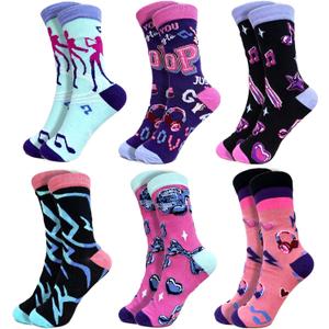 6 Pairs Kpop Party Favors Bulk K-pop Socks Bulk for Women Girls Fans Kpop Birthday Party Supplies Music Friendship Gifts K-pop Themed Gifts, One Size