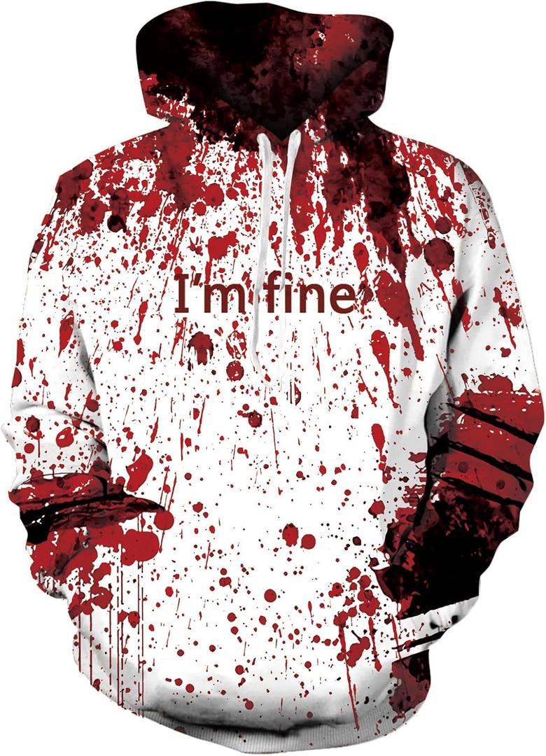 RAISEVERN Hoodies for Men Women 3D Graphic Fleece Sweatshirts Pullover Novelty Cool Funny Hoody Hooded With Pockets