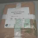 Great Bay Home 100% Cotton Blanket for King Size Bed | Lightweight and Breathable Waffle Weave Blankets for Summer & Spring | Versatile, Layering Pink Bed Blanket, Redwood, 102x90 inches