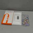 GVIEWIN for Samsung Galaxy S25 Case, [Screen & Camera Lens Protector] [Non Yellowing] Floral Clear Slim Shockproof Military-Grade Protection Phone Cover, Flower Design for Women, Aconite/Light Blue