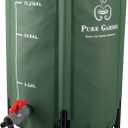 Pure Garden Rain Barrel - 13.2-Gallon/50-Liter Collapsible Water Container for Catching Rainwater - Portable Water Tank with Outflow Valve (Green)