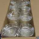 WDF 48pack 7oz Gold Glitter Medium Large Plastic Dessert Cups With Spoons-48 Disposable Ice Cream Plastic Cups & 48 Gold Glitter Tasting Spoons for Thanksgiving