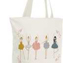 Ballet Gifts Canvas Tote Bag Aesthetic, Reusable Grocery Shopping Bags, Mother's Day Gifts, Teachers Day Gift, Birthday Christmas Dance Competition Gift (A03)