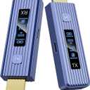 2026 5-Gen Wireless Transmitter and Receiver, 360FT/110M Extender, 4K Decode & 1080P Output, LED Display, Plug & Play, 5.8G+2.4G Streaming Video and Audio for PC/Laptop/TV Box/Monitor