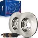 KAX Front Brake Kit, OE Brake Rotors and Ceramic Brake Pads | Fits Volkswagen Jetta 2005-2014, Volkswagen Eos 2009-2012, Volkswagen Golf 2010-2011, Audi A3 2009-2013, Audi A3 Quattro 2009-2010 (Front-34303+D1107A)