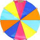 SPINFOX Multicolored Parachute - 6FT, 10FT, 20FT with Handles for Kids Indoor Outdoor Play