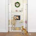 51" Extra Tall Cat Gate 28.5"-35" Wide, Auto Close, Pressure Mounted, for Cats & Small Dogs, Hallway, Stairs, Kitchen,Pet Gate,White