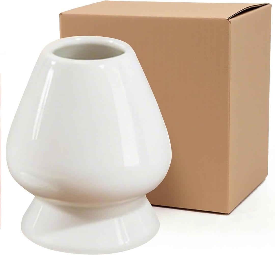 Matcha Whisk Holder, Ceramic Chasen Stand Tea Whisk Holder for Bamboo Matcha Chasen fit for Set Accessory, White