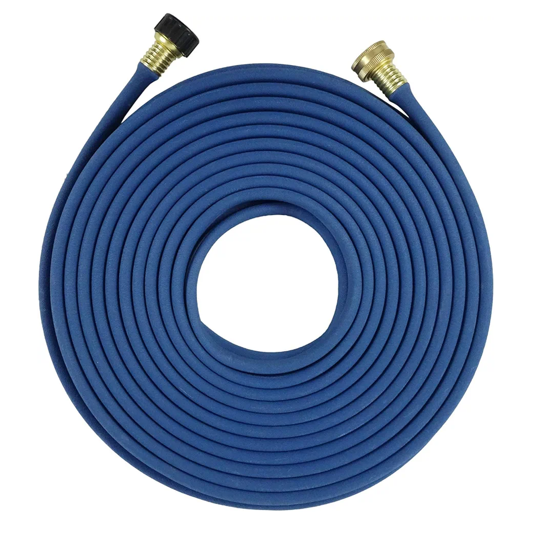 Garden Flat Soaker Hose 1/2 in x 50ft,More Water Leakage, Heavy Duty Metal Hose Connector Ends, Perfect Delivery of Water,Garden Flower Bed and Vegetable Patch,Landscaping, Savings 80% Water