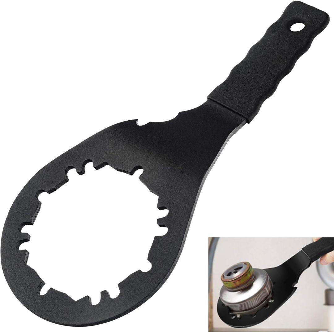 Sink Drain Wrench for Loosen And Tighten Strainer Locknut Fits Hex Nuts And All 4, 6 And 8 Tab Locking Nuts On Strainer Drain, Allows You To Change Sinks Faster While In Use Black