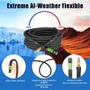 Yolass 3/8 Inch  50FT Hybrid Air Hose, Air Compressor Hose, 5 IN 1 1/4 Industrial Quick coupler Fittings, All-Weather Flexibility, Heavy Duty, Lightweight Compressor Hose Short(Black)