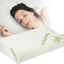 iMounTEK Bed Pillow Rayon derived from Bamboo Memory Foam Pillow, Sleep Pillow Contoured Orthopedic Pillow Soft Neck Support Breath Pillow (L)
