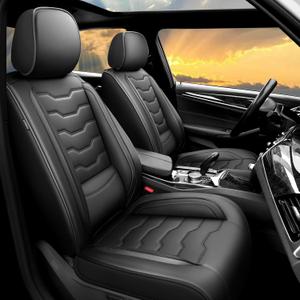 Car Seat Covers Fit for (5 Seats) KIA Sorento 2010-2024 2025, Waterproof, Breathable, and Scratch-Resistant Faux Leather Automotive Seat Covers Seat Protector (Full Set, Black)