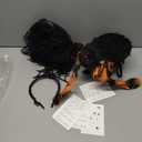 Halloween Giant Spider Costume for Kids Adults, Orange 60 LED Light-Up Spider Candy Backpack with Headband Halloween Party Props and Decorations Battery Required