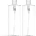 BRIGHTFROM Empty Shampoo Pump Bottles, 32 OZ / 1 Liter, BPA-Free Cylinder Containers, Household & Commercial Use, 2 Pack - Leak Proof
