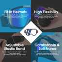 Motorcycle Goggles for Dirt Bike, ATV Motocross, Riding, Ski Helmet - UV400 Dustproof Windproof (Clear+blue)