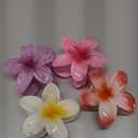 Flower Hair Claw Clips-4PCS for Thick Hair,Strong Hold Nonslip,Hawaiian,Cute Large Hair Clips,Banana Clip for Thin Hair,Hair Accessories for Women Girls Holiday Gifts, 4pcs Large Colorful 