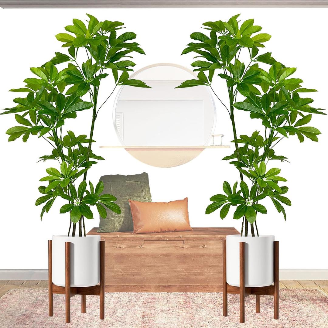 Artificial Umbrella Tree 6FT, Realistic Money Tree with Silk Leaves, Tall Fake Plants for Indoor, Home, Office, Living Room, Patio, and Porch Decor (2Pack) (2 Pack 6.3ft - Dayesan Tree)