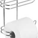 MDesign Steel Hanging Over The Tank Toilet Paper Holder Toilet Paper Roll Holder Dispenser - for Bathroom Storage - Holds 2 Rolls Toilet Tissues - Space Saving - Concerto Collection- Chrome