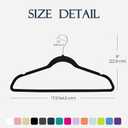 HOUSE DAY Black Velvet Hangers 60 Pack, Non Slip Clothes Felt Hanger Heavy Duty for Coat, Premium Slim Space Saving Suit Hangers for Closet Organizer, 360 Rotating Silver Hook