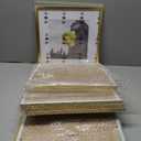 12x12 Picture Frame Set of 9, Display Pictures 8x8 with Mat or 12x12 without Mat, Multi Collage Gallery Square Photo Frames for Wall or Tabletop, Gold