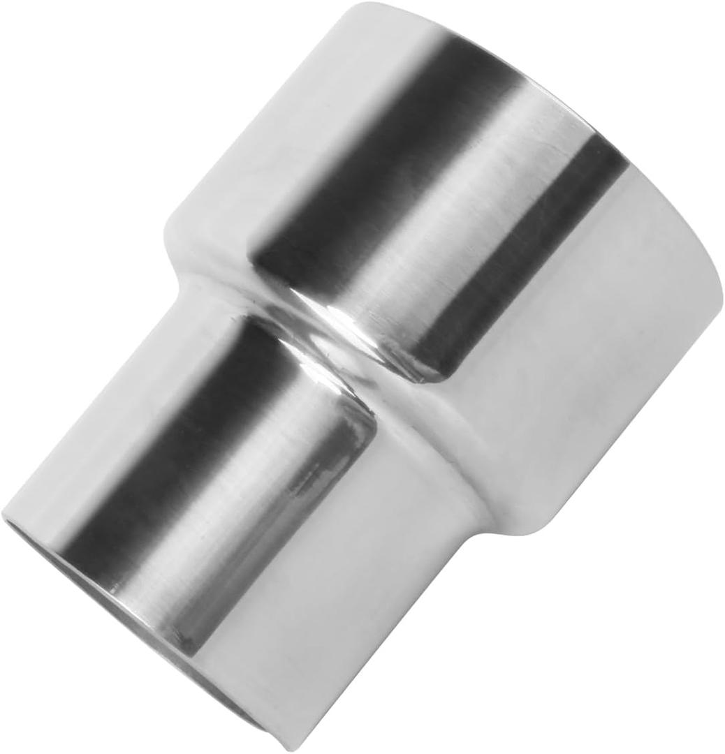 Exhaust Adapter Connector 2.25"ID to 3"IDExhaust Adapter Total Length 4"  Stainless Steel Polished