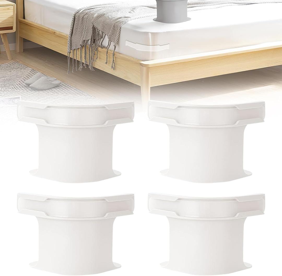Atsy Lock Sheet Holders Set, Keep Sheets Tight Heavy Duty Bed Sheet Holder Corner, Ultra Secure Mattress Fit, Bed Sheet Fixing Strip, Anti Slip Design is Not Easy to Fall Off for Every Bed Size (White) 4 Pack