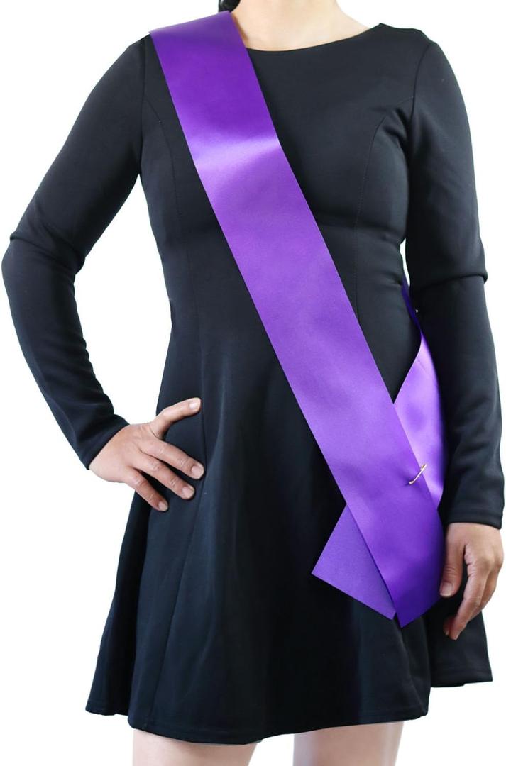 12 Pack Dark purple Blank Sash,Plain Satin Sash,Sashes for Pageants,DIY for Party Decorations,blank sashes for pageants