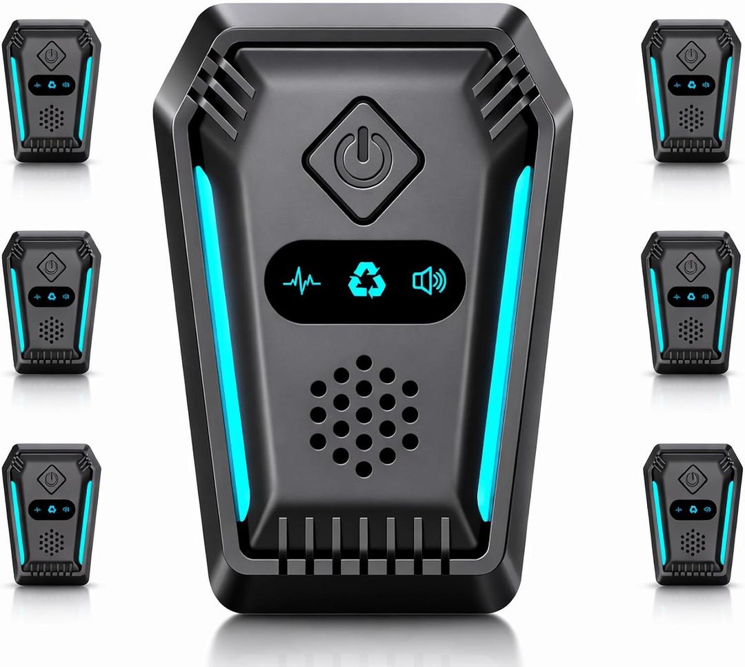 (2026 Upgraded) Ultrasonic Rodent & Pest Indoor Repeller - Stronger Driving Force, Repellent for Mouse, Rats, Roaches, Ants, Spiders & Bugs | Plug-in Control, 3 Mode Switching (6 Pack)