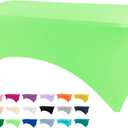 Table Covers for 8 Foot Tables, Light Green Washable and Wrinkle Resistant Stretch Tablecloths Rectangle 8ft for Events, Wedding, Banquets, Parties (96" x 30" (Rectangular))