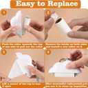 7 x Portable Mini Lint Roller, Travel Size Lint Roller with 150 Sheets Refillable, Reusable Pet Hair Remover for Clothes (White)