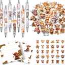 18 Pcs Cute Highland Cow Floral Gifts Highland Office Supplies Cow Pens with Stickers Sticky Notes Aesthetic Stuff Car Stationery Gifts for Decor Teachers Nurse