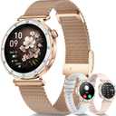 Smart Watches for Women (Answer/Make Calls),1.19" AMOLED Slim Smartwatch with Heart Rate/Sleep Monitor,120+ Sport Modes Fitness Tracker with Bluetooth for iOS/Android Rose Gold
