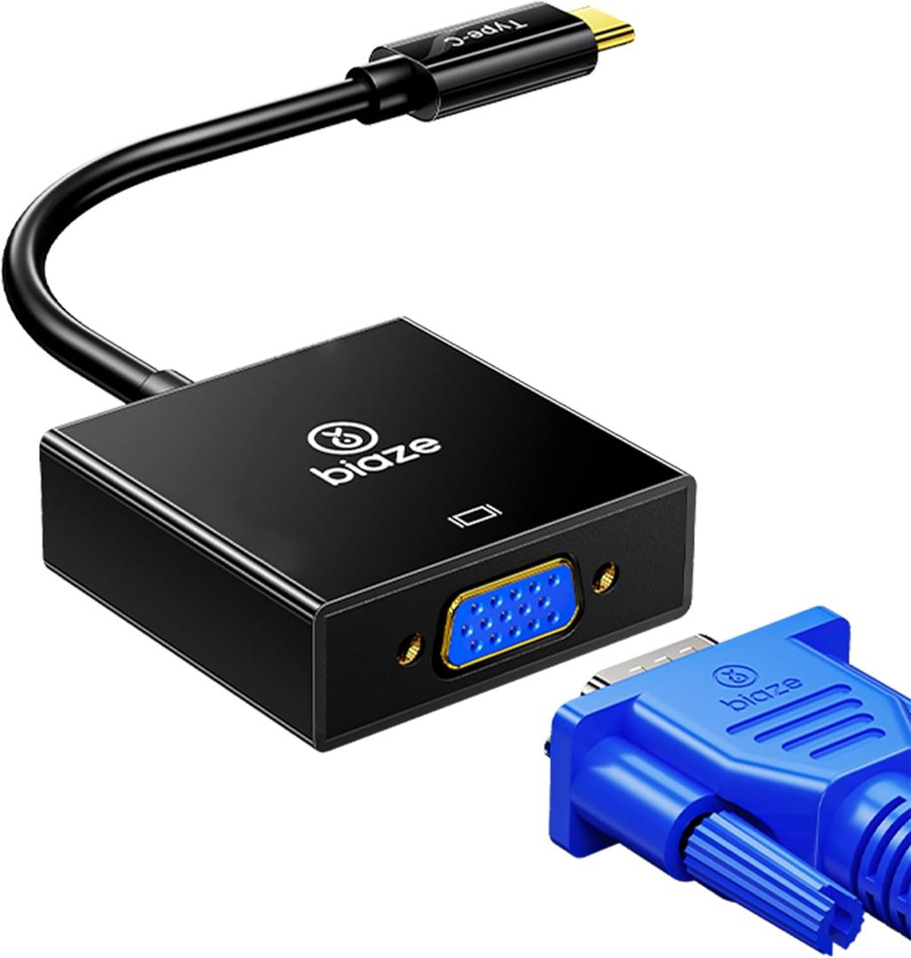 USB C to VGA Adapter, PlugandPlay Type C to VGA Converter for Phone, Laptops & PC  1080p@60Hz Video Output to TV/Projector